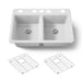 KOHLER K-8679 Riverby 33" Undermount Double-bowl Kitchen Sink, white