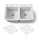 KOHLER K-8679 Riverby 33" Undermount Double-bowl Kitchen Sink, white - view 5