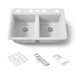 KOHLER K-8679-5UA3 Riverby 33" undermount double-bowl workstation kitchen sink, white - view 5