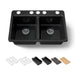 KOHLER K-8679 Riverby 33" Undermount Double-bowl Workstation Kitchen Sink, black black