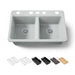 KOHLER K-8679 Riverby 33" Undermount Double-bowl Workstation Kitchen Sink, ice grey