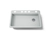 KOHLER K-8689-5U Riverby 33" undermount single-bowl kitchen sink, ice grey