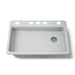 KOHLER K-8689-5U Riverby 33" undermount single-bowl kitchen sink, ice grey