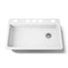 KOHLER K-8689-5U Riverby 33" undermount single-bowl kitchen sink, white - view 5