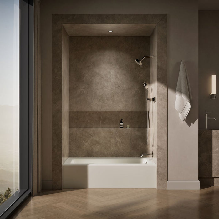 KOHLER K-876 Bellwether 60" x 32" alcove bath, right drain, biscuit - view 3