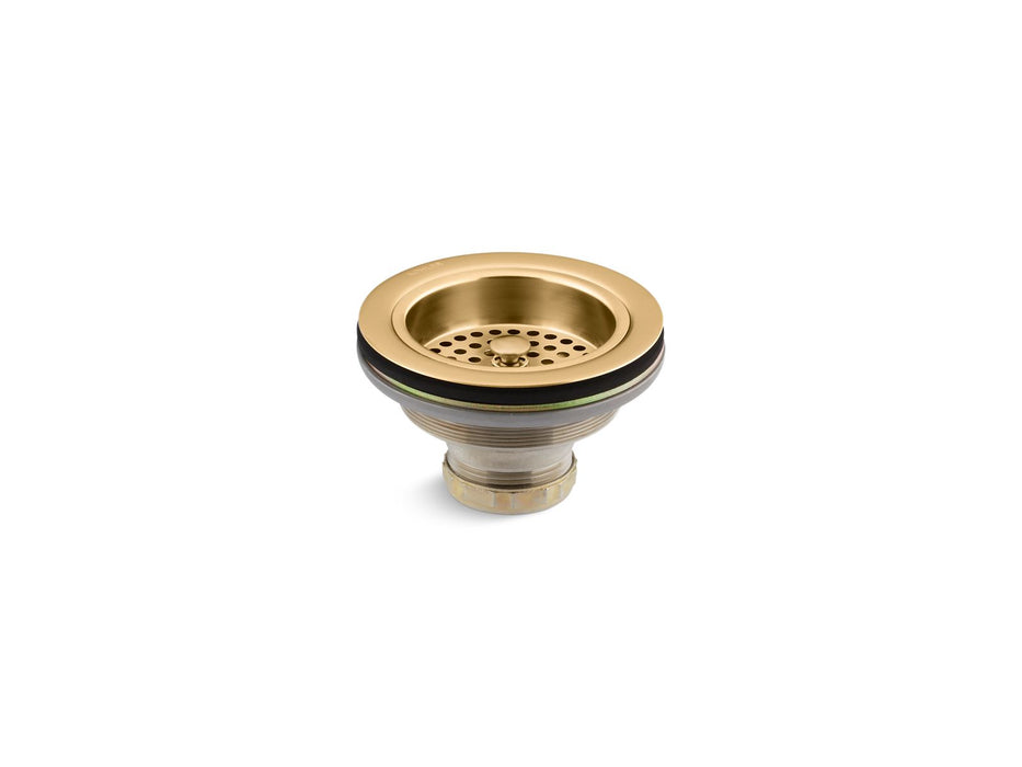 KOHLER K-8799 Duostrainer Sink drain and strainer basket, less tailpiece, vibrant brushed moderne brass
