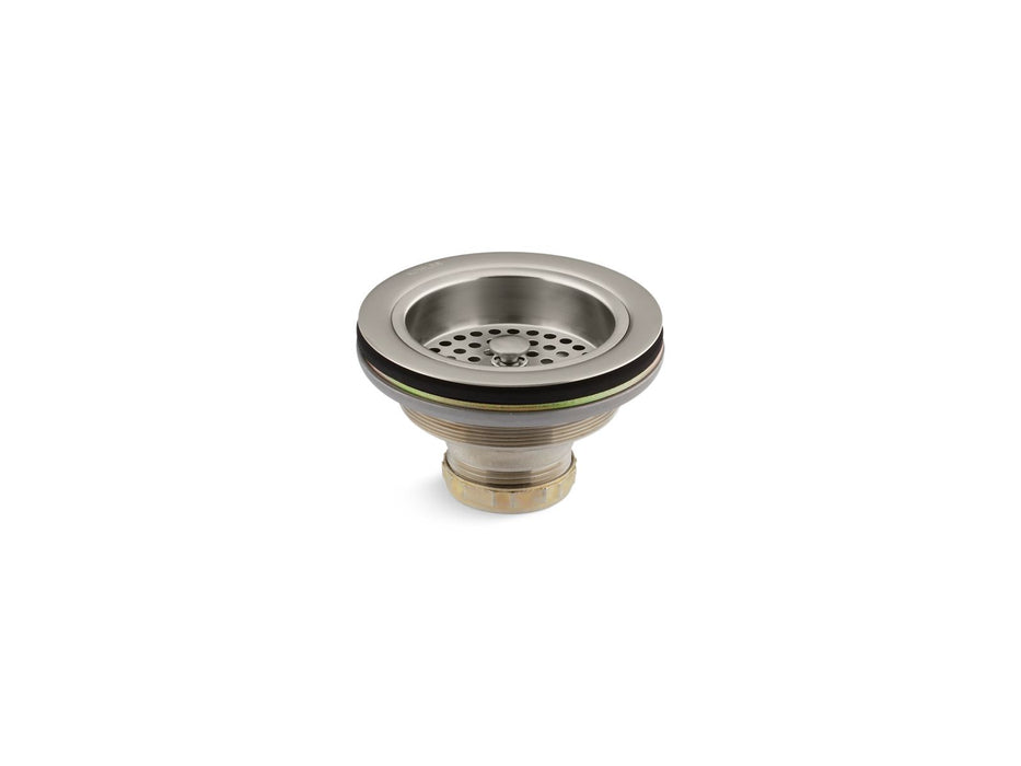 KOHLER K-8799 Duostrainer Sink drain and strainer basket, less tailpiece, vibrant brushed nickel