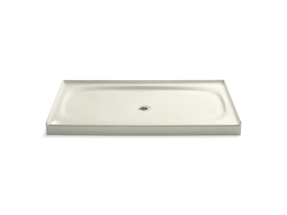 KOHLER K-9055 Salient 60" x 36" alcove shower base, center drain, biscuit