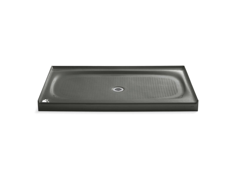 KOHLER K-9055 Salient 60" x 36" alcove shower base, center drain, thunder grey