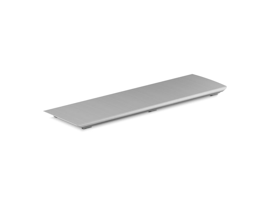 KOHLER K-9159 Bellwether Aluminum drain cover for 60" x 34" shower base, crystal clear glass with brushed nickel frame