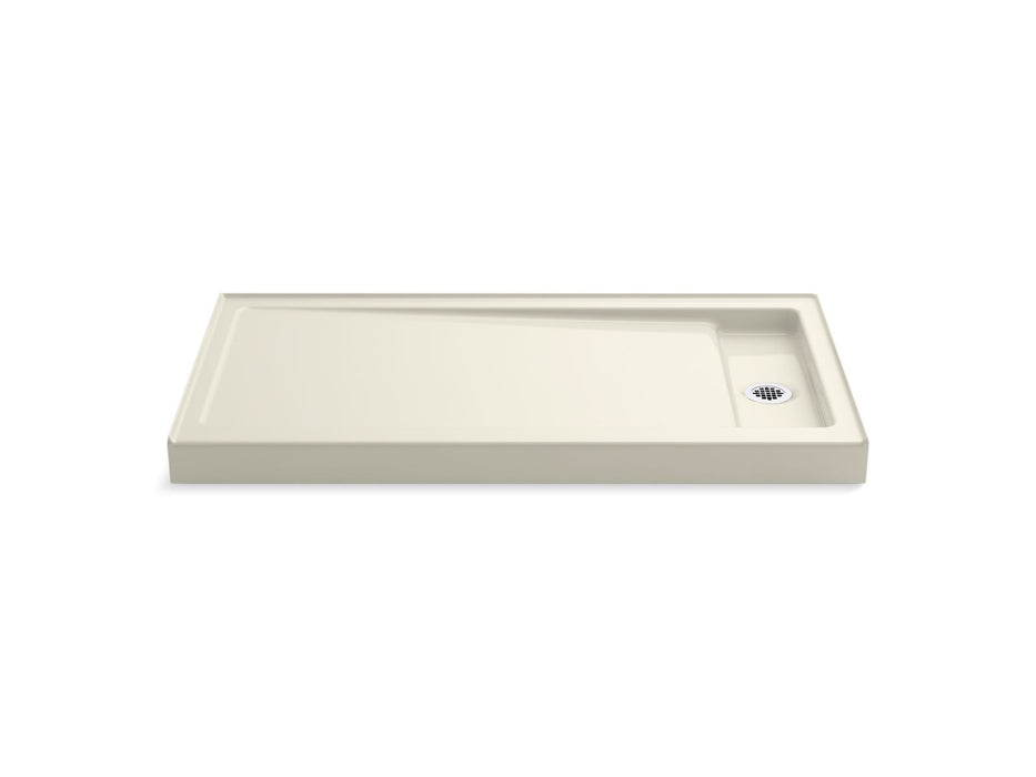 KOHLER K-9164 Bellwether 60" x 32" alcove shower base, right drain, biscuit
