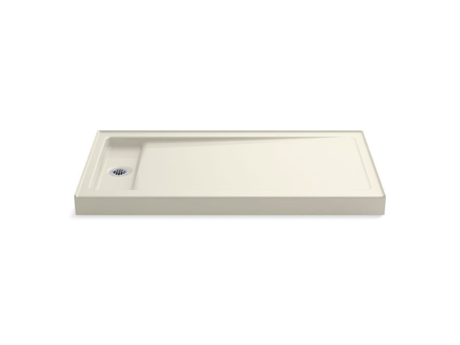 KOHLER K-9165 Bellwether 60" x 32" alcove shower base, left offset drain, biscuit