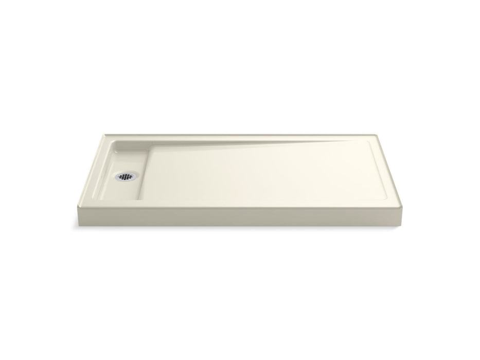 KOHLER K-9193 Bellwether 60" x 34" alcove shower base, left offset drain, biscuit