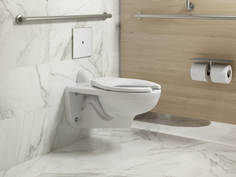 KOHLER K-91TB10K50-0WH Mach Flex Glass faceplate for concealed touchless toilet flushometer, 1.0 gpf, vibrant brushed...
