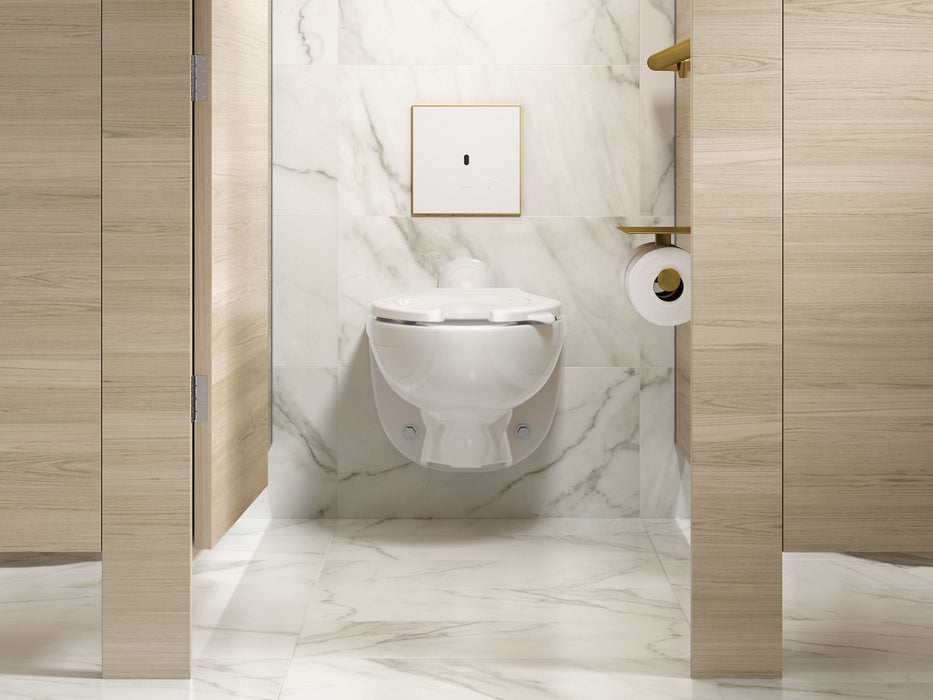 KOHLER K-91TB10L50-0WH Mach Flex Glass faceplate for concealed touchless toilet flushometer, 1.1 gpf, vibrant brushed...