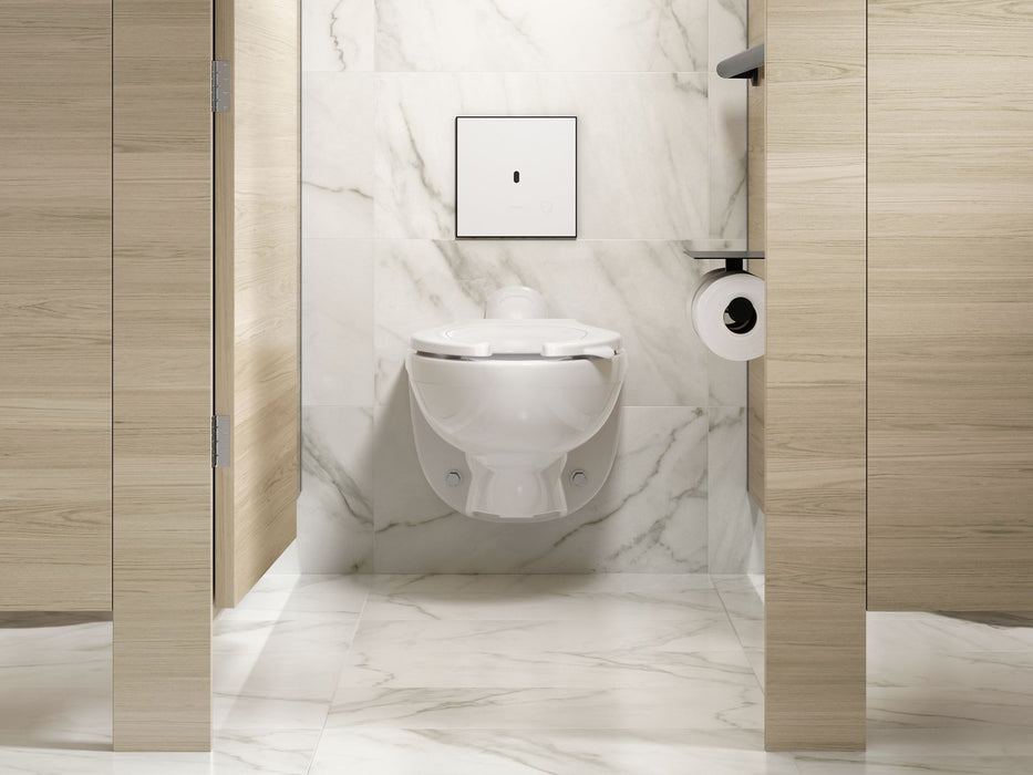 KOHLER K-91TB10R50-0WH Mach Flex Glass Faceplate for Concealed Touchless Toilet Flushometer, 1.6 GPF, Matte Black - image foc