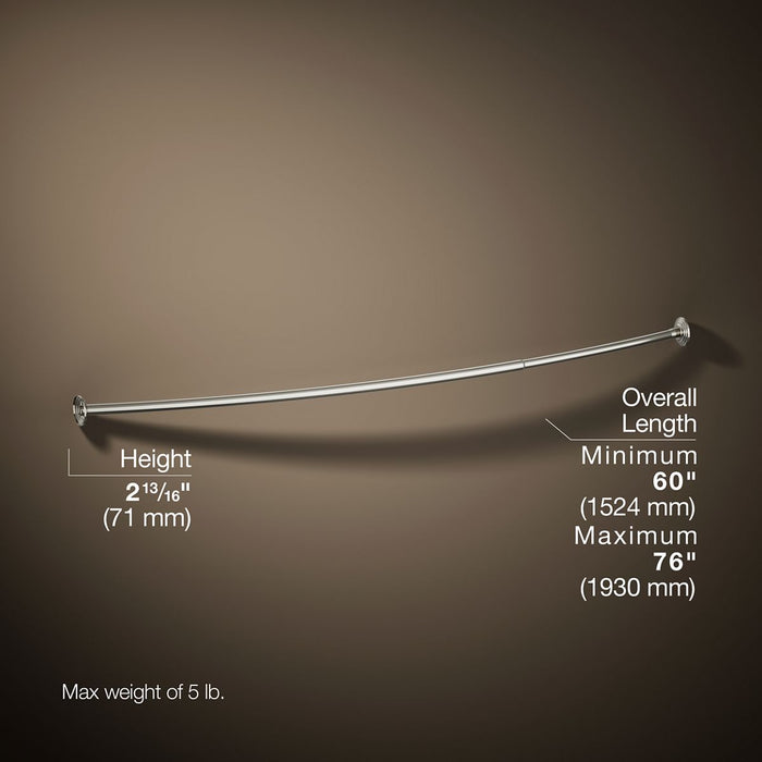 KOHLER K-9349 Expanse Curved shower rod - traditional design