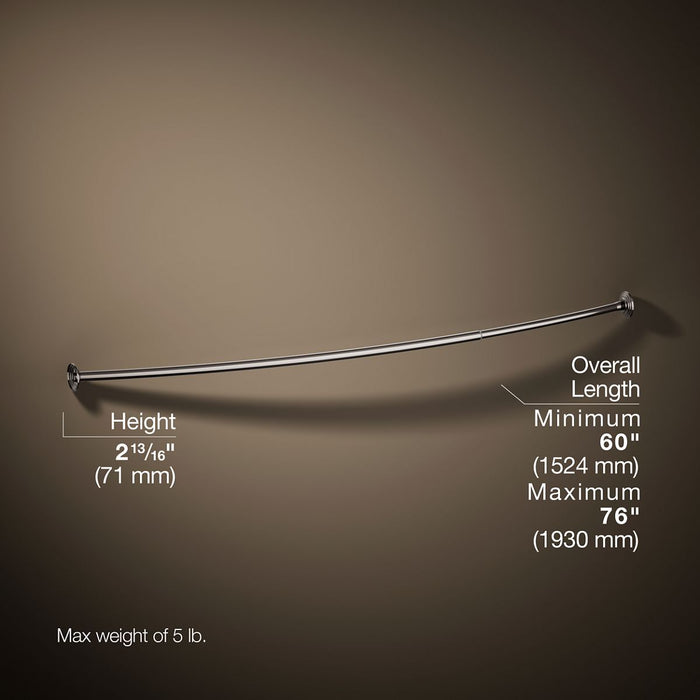 KOHLER K-9349 Expanse Curved shower rod - traditional design