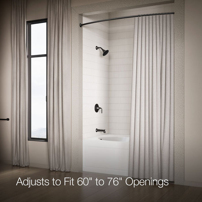 KOHLER K-9350 Expanse Curved shower rod - transitional design, matte black - view 2