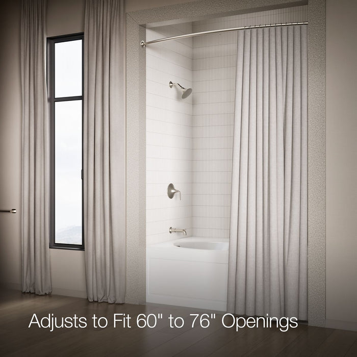 KOHLER K-9350 Expanse Curved shower rod - transitional design, vibrant brushed nickel - view 2
