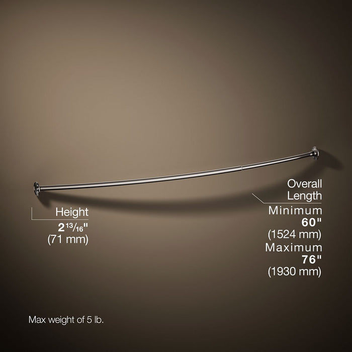 KOHLER K-9350 Expanse Curved shower rod - transitional design, vibrant titanium - view 3