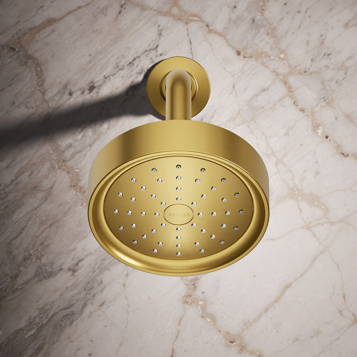 KOHLER K-939-H Purist Single-function showerhead, 1.5 gpm, vibrant brushed moderne brass - view 4