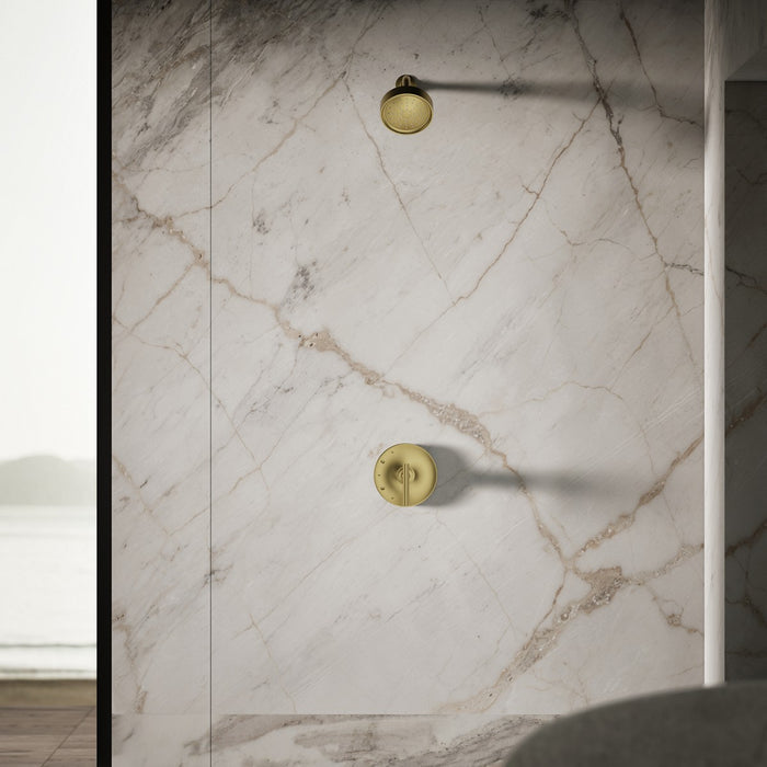 KOHLER K-939-H Purist Single-function showerhead, 1.5 gpm, vibrant brushed moderne brass - view 5