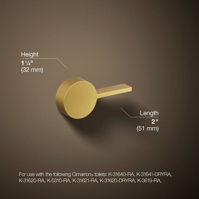 KOHLER K-9466 Cimarron Right-hand Trip Lever, vibrant brushed moderne brass - view 5