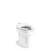 KOHLER K-96053-L Wellcomme Ultra Floor-mount top spud flushometer bowl with bedpan lugs, white