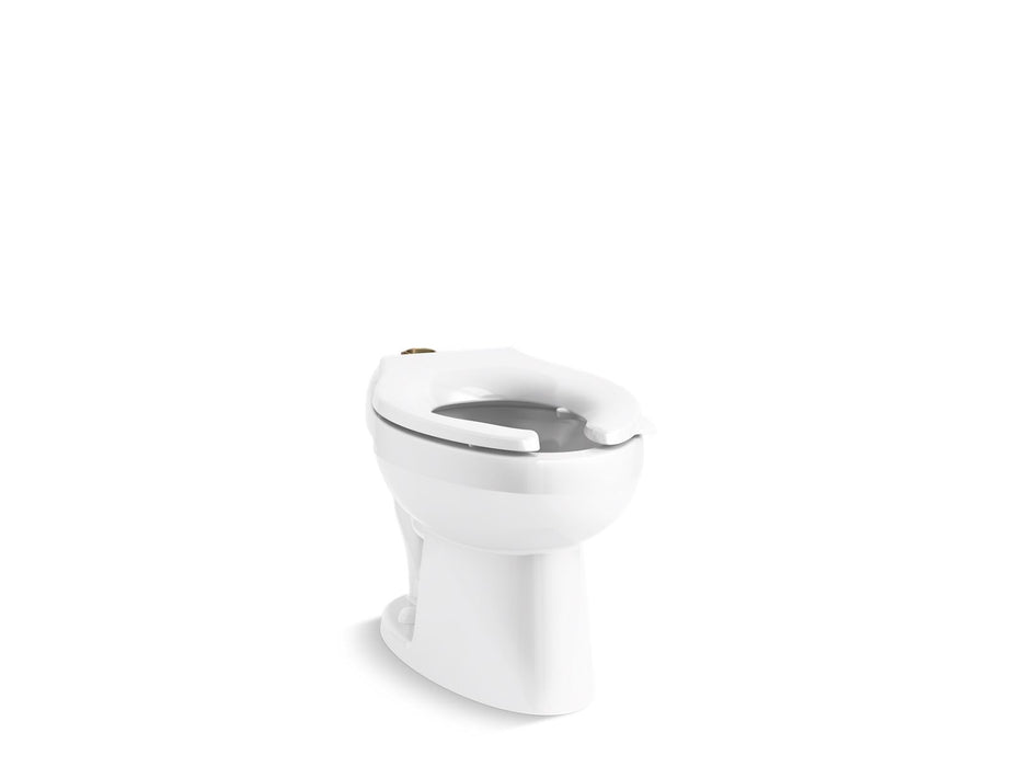 KOHLER K-96053-L Wellcomme Ultra Floor-mount top spud flushometer bowl with bedpan lugs, white