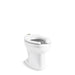 KOHLER K-96053-SS Wellcomme Ultra Floor-mount top spud antimicrobial flushometer bowl, white