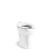 KOHLER K-96057-L Highcliff Ultra Floor-mount top spud flushometer bowl with bedpan lugs, white