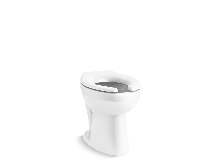 KOHLER K-96058-SS Highcliff Ultra Rear spud antimicrobial flushometer bowl, white