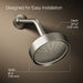 KOHLER K-965 Purist Single-function Showerhead, 2.5 GPM, vibrant brushed nickel - view 3
