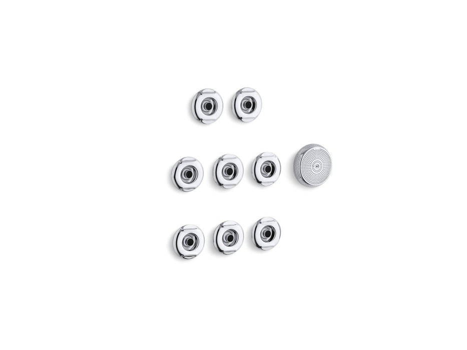 KOHLER K-9698 Flexjet Whirlpool trim kit with eight jets, polished chrome