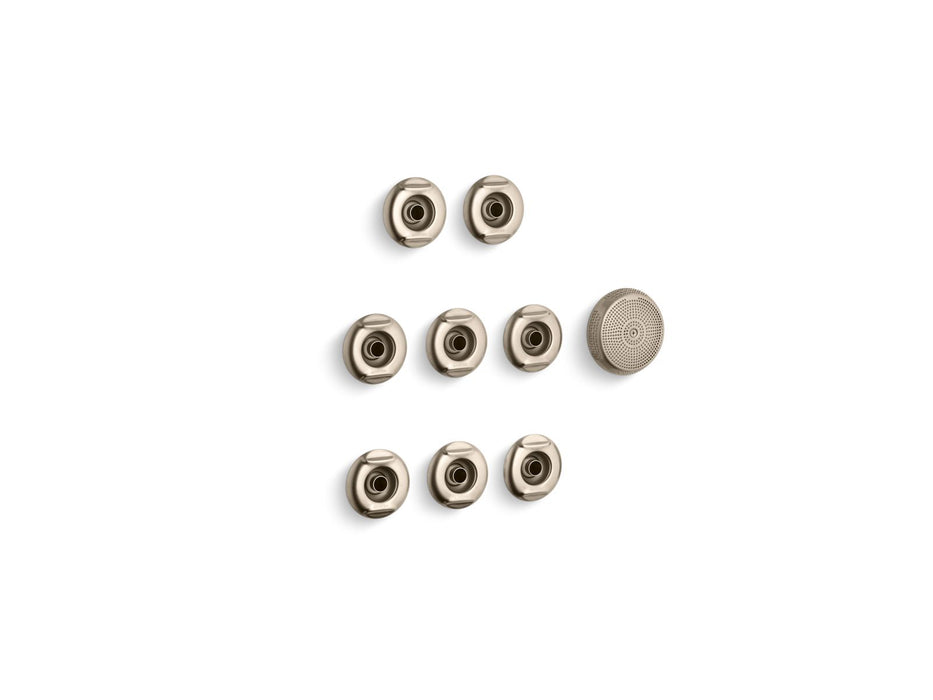 KOHLER K-9698 Flexjet Whirlpool trim kit with eight jets, vibrant brushed bronze