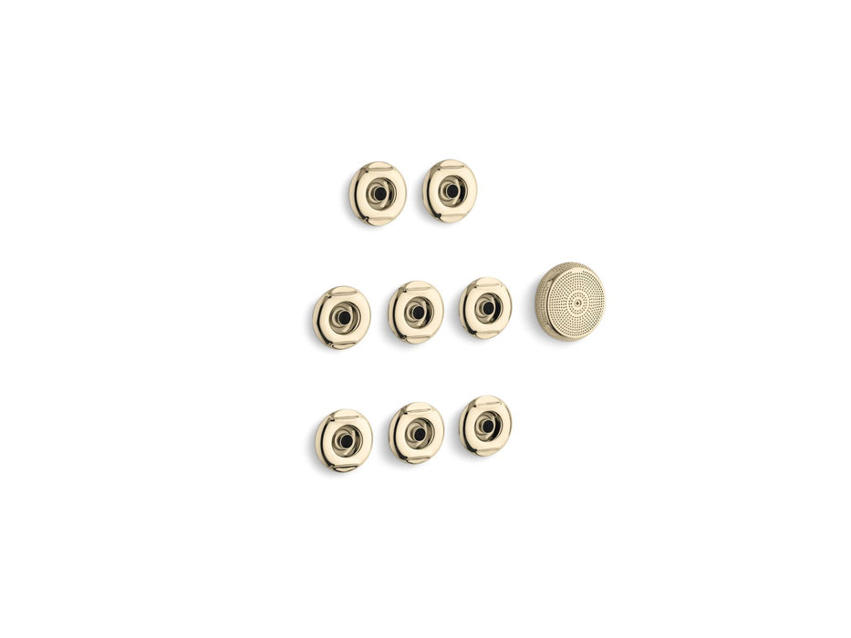 KOHLER K-9698 Flexjet Whirlpool trim kit with eight jets, vibrant french gold