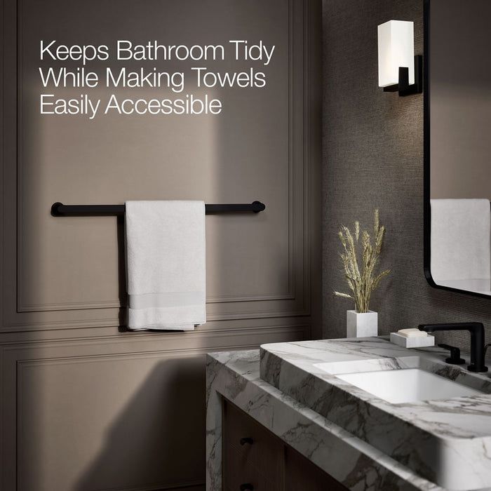 KOHLER K-97027 Avid 30" towel bar, matte black - view 4