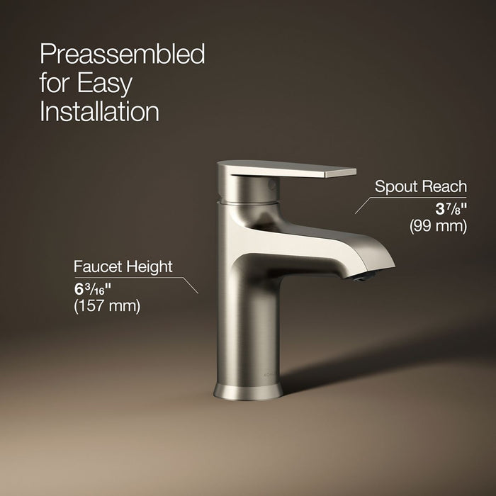 KOHLER K-97060-4 Hint Single-handle bathroom sink faucet, 1.2 gpm, vibrant brushed nickel - view 2