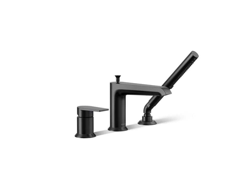 KOHLER K-97070-4 Hint Deck-mount bath faucet with handshower, matte black