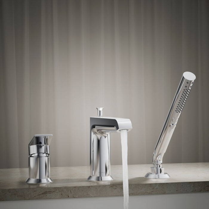 KOHLER K-97070-4 Hint Deck-mount bath faucet with handshower, polished chrome - view 5