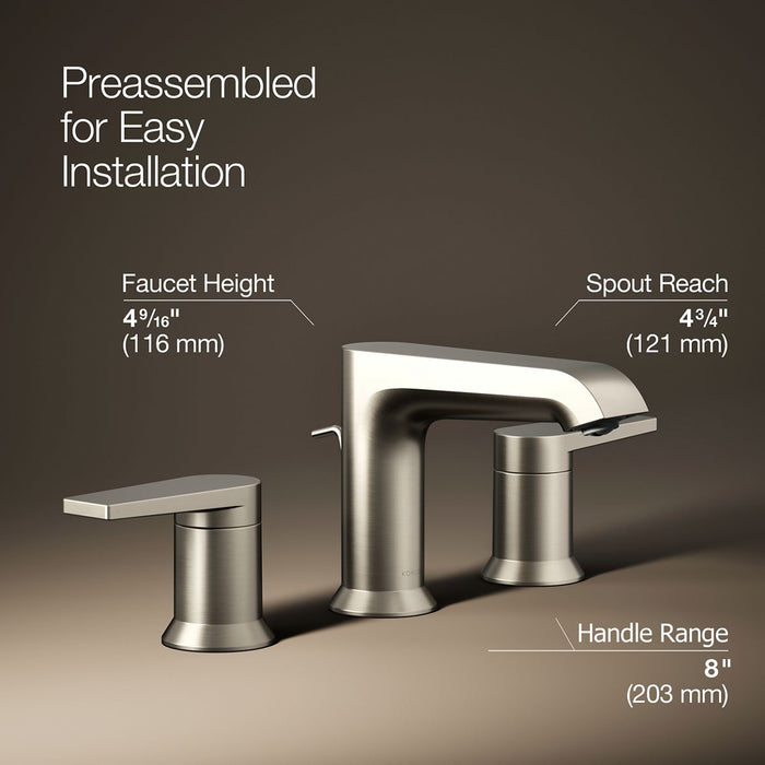 KOHLER K-97093-4 Hint Widespread bathroom sink faucet, 1.2 gpm