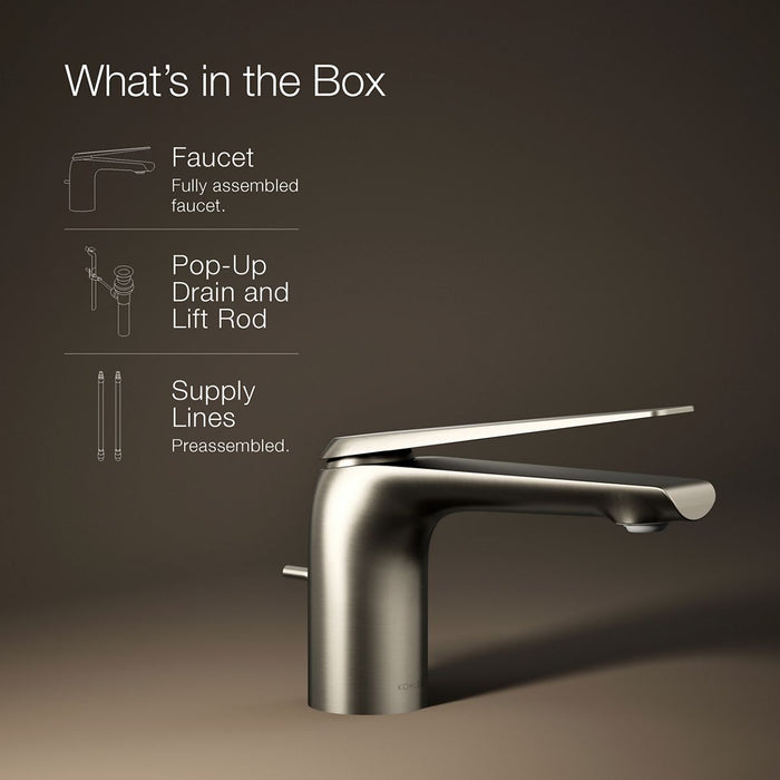 KOHLER K-97345-4 Avid Single-handle bathroom sink faucet, 1.2 gpm, vibrant brushed nickel - view 5