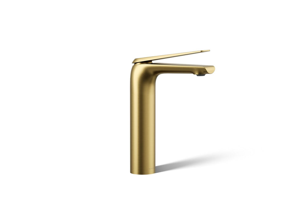 KOHLER K-97347-4K Avid Tall single-handle bathroom sink faucet, 1.0 gpm, vibrant brushed moderne brass