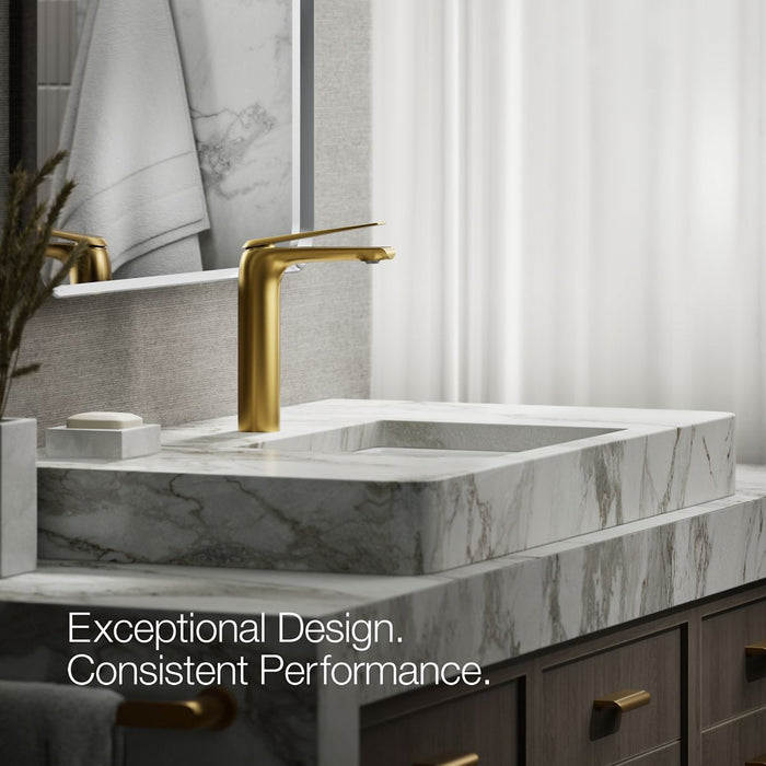 KOHLER K-97347-4K Avid Tall single-handle bathroom sink faucet, 1.0 gpm, vibrant brushed moderne brass - view 5