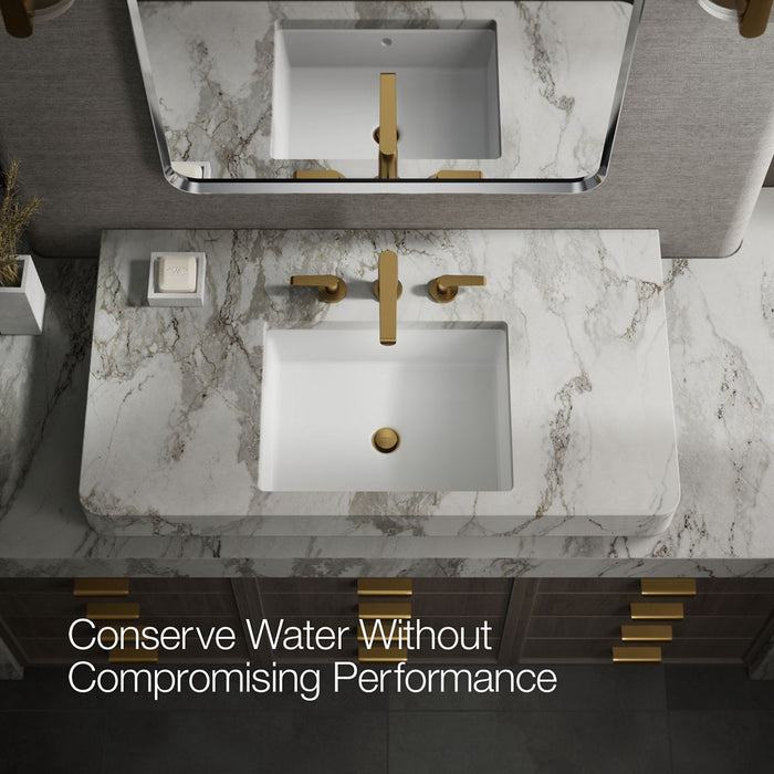 KOHLER K-97352-4 Avid Widespread bathroom sink faucet, 1.2 gpm, vibrant brushed moderne brass - view 4