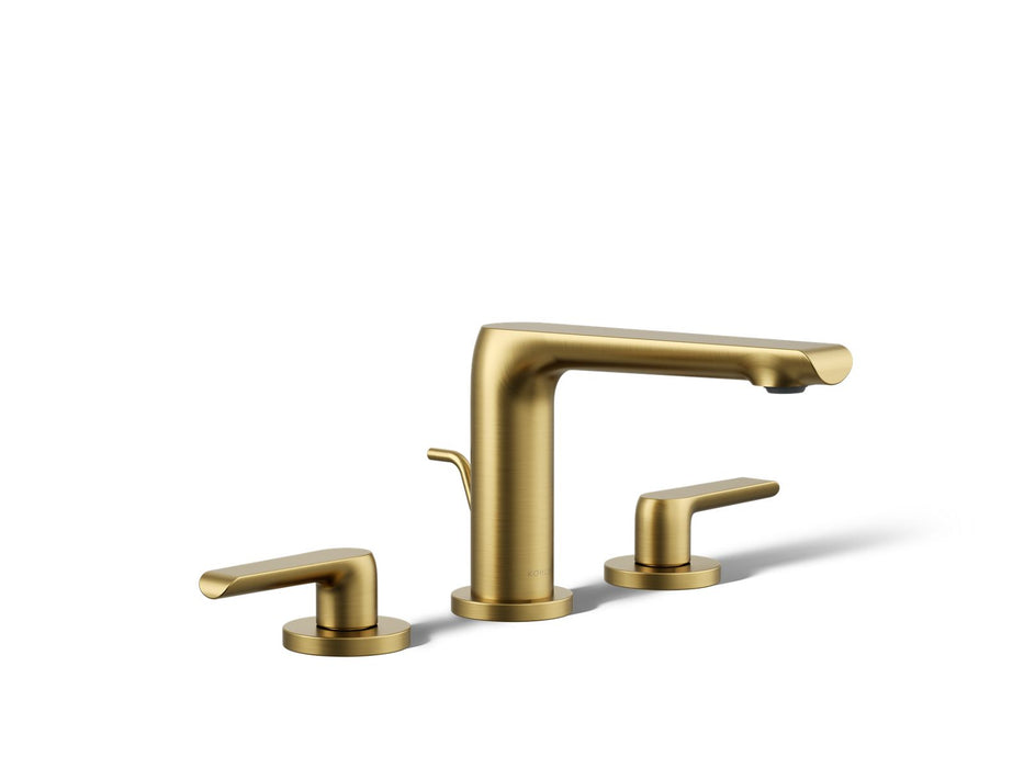 KOHLER K-97352-4N Avid Widespread bathroom sink faucet, 0.5 gpm, vibrant brushed moderne brass