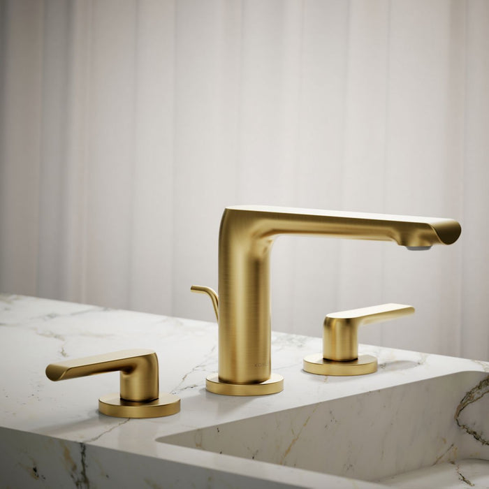 KOHLER K-97352-4N Avid Widespread bathroom sink faucet, 0.5 gpm, vibrant brushed moderne brass - view 5