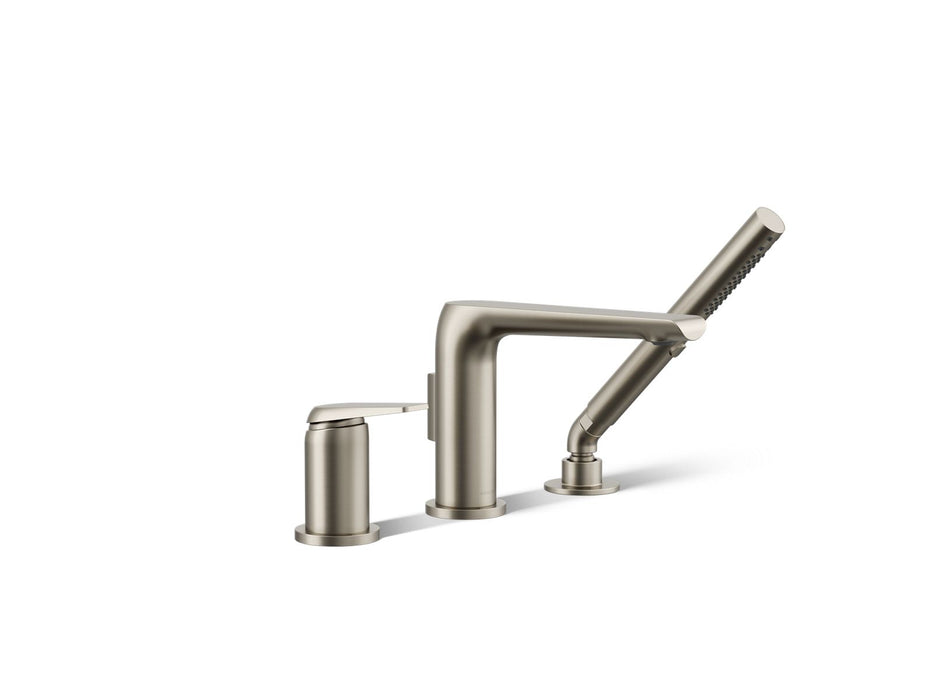 KOHLER K-97360-4 Avid Deck-mount bath faucet with handshower, vibrant brushed nickel