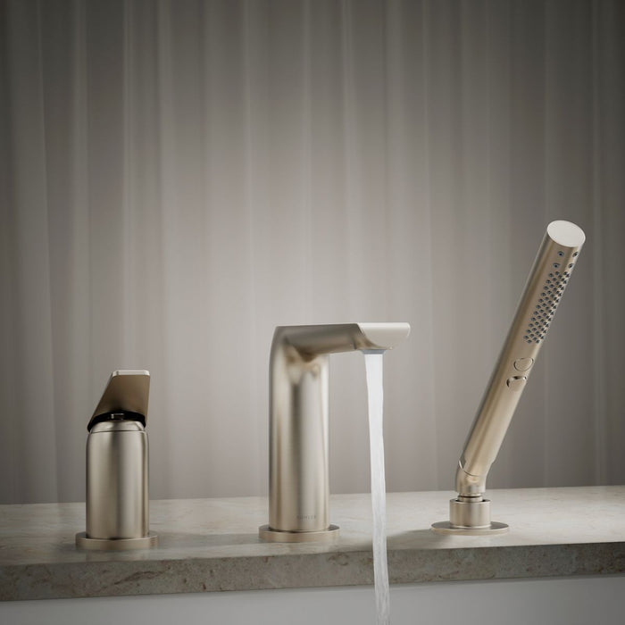 KOHLER K-97360-4 Avid Deck-mount bath faucet with handshower, vibrant brushed nickel - view 5